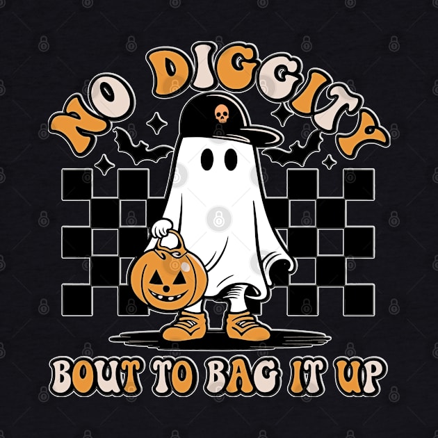 Cool No Diggity Bout To Bag It Up Ghost Halloween by masterpiecesai